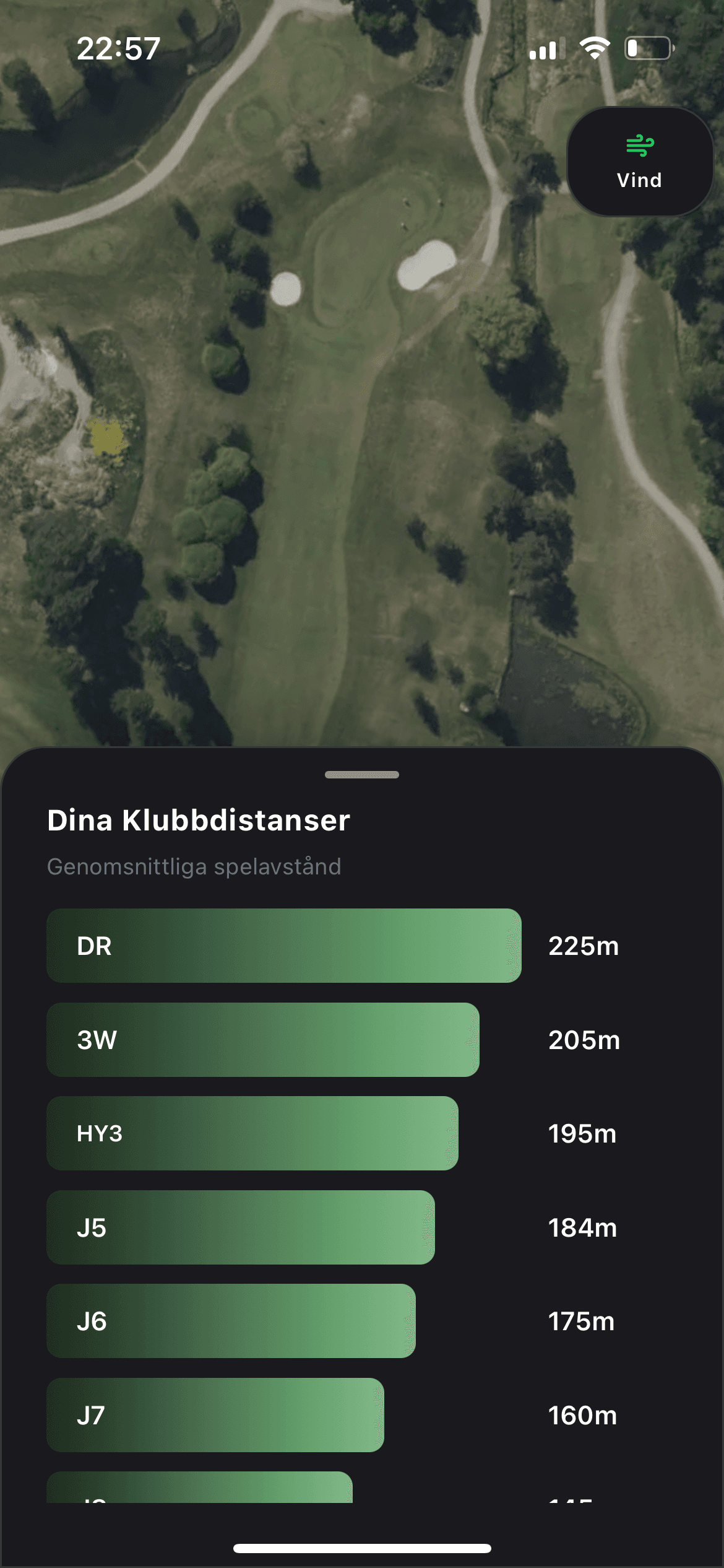 Caddio vy med klubbavstånd